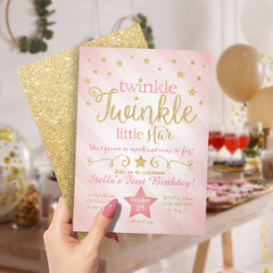 Twinkle Twinkle Little Star Birthday Invitation