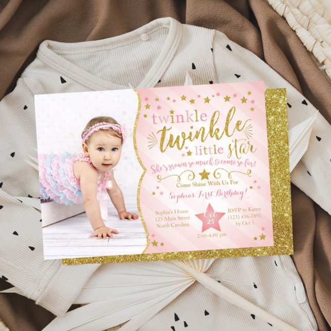 Twinkle Twinkle Little Star Birthday Invitation (Creator Uploaded)