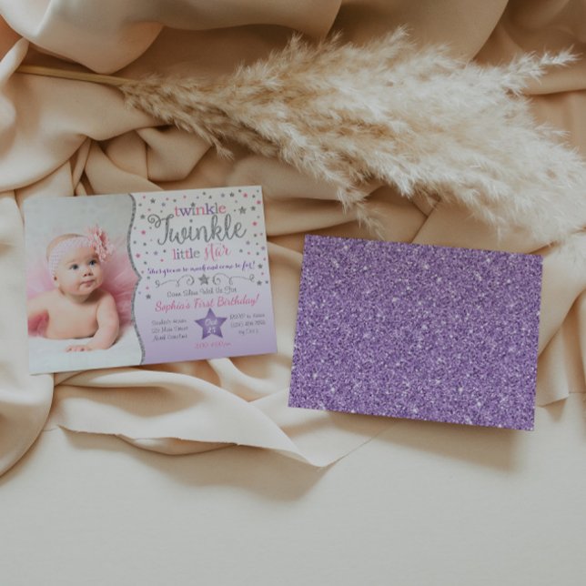 Twinkle Twinkle Little Star Birthday Invitation (Creator Uploaded)