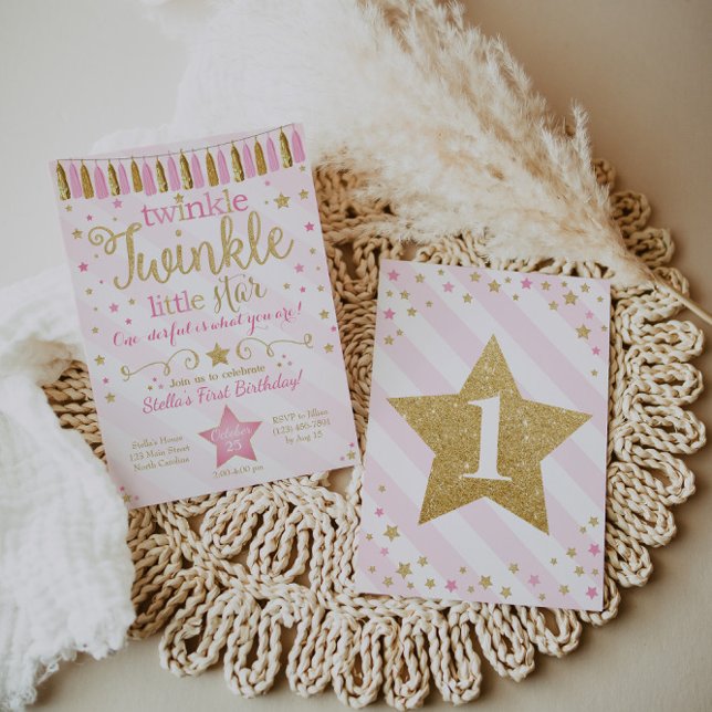 Twinkle Twinkle Little Star Birthday Invitation (Creator Uploaded)