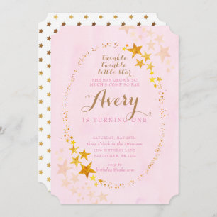 Twinkle Twinkle Little Star Birthday Invitation