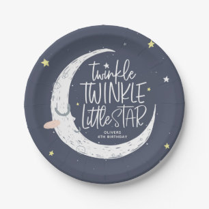 Twinkle, twinkle little star birthday party paper plate