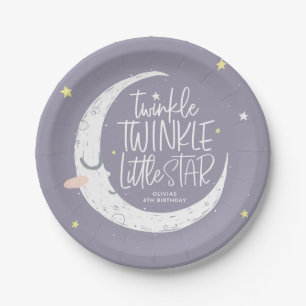 Twinkle, twinkle little star birthday party paper plate