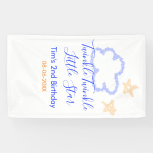 Twinkle twinkle little star birthday purple orange banner