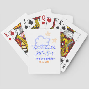 Twinkle twinkle little star birthday purple orange playing cards