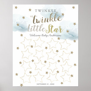 Twinkle Twinkle Little Star Blue Guest Book Sign