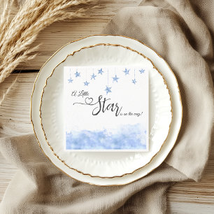 Twinkle Twinkle Little Star Boy Blue Baby Shower Napkin