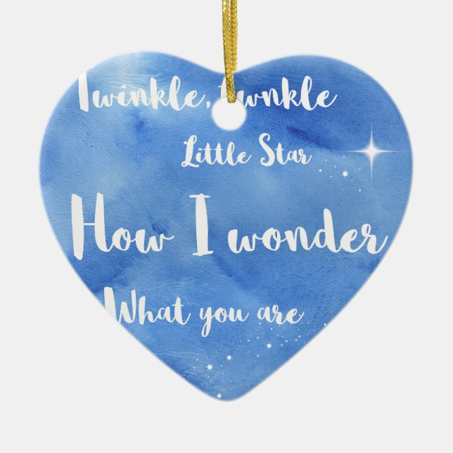 Twinkle Twinkle Little Star Ceramic Tree Decoration (Front)