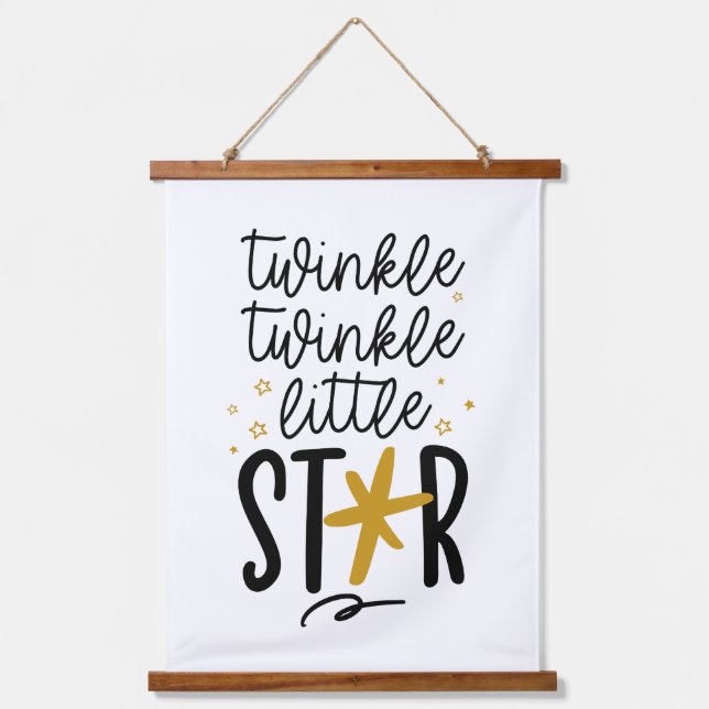 Twinkle Twinkle Little Star Doodle Hanging Tapestry (Front)