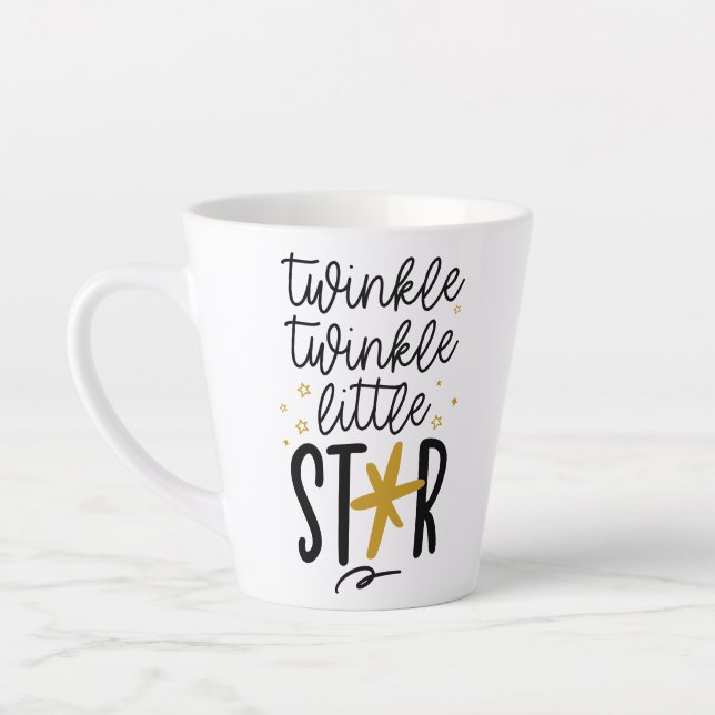 Twinkle Twinkle Little Star Doodle Latte Mug (Left)