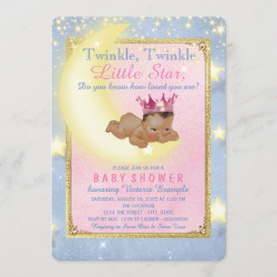 Twinkle Twinkle Little Star Ethnic Girl Shower Invitation