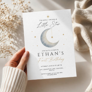 Twinkle Twinkle Little Star First Birthday Invitation