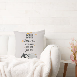 Twinkle, Twinkle Little Star for Sleep Penguin  T- Cushion