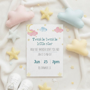 twinkle twinkle little star gender reveal invite