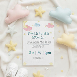 twinkle twinkle little star gender reveal invite