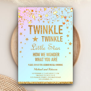 Twinkle Twinkle Little Star Gender Reveal Party Invitation