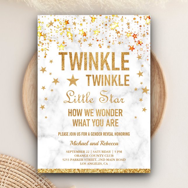 Twinkle Twinkle Little Star Gender Reveal Party Invitation (Creator Uploaded)