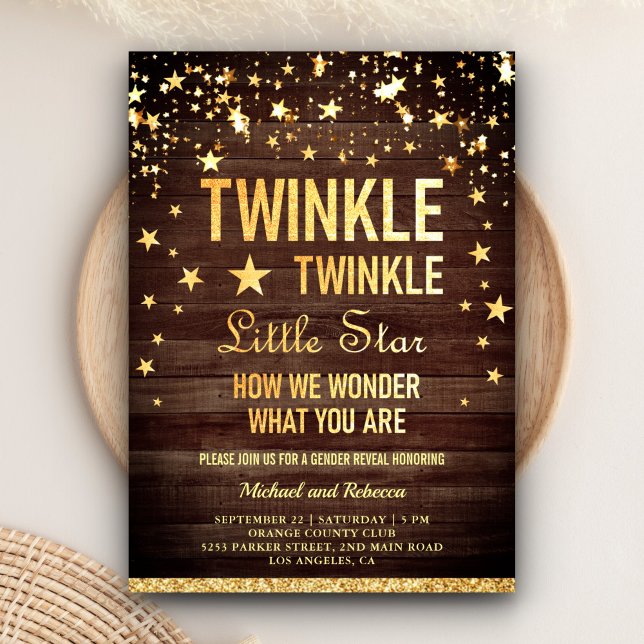 Twinkle Twinkle Little Star Gender Reveal Party Invitation (Creator Uploaded)