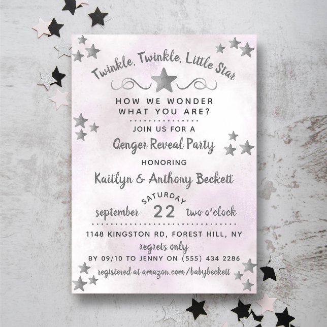 Twinkle Twinkle Little Star Gender Reveal Party Invitation (Creator Uploaded)