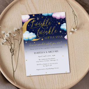 Twinkle Twinkle Little Star Gender Reveal Party Invitation