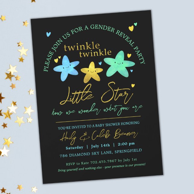 Twinkle Twinkle Little Star Gender Reveal Shower I Invitation (Creator Uploaded)