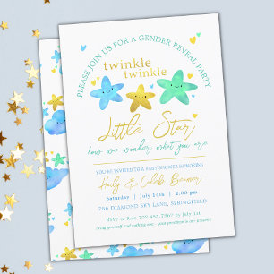 Twinkle Twinkle Little Star Gender Reveal Shower I Invitation
