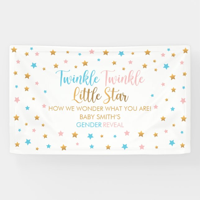 Twinkle Twinkle Little Star Gender Reveal Sign (Horizontal)