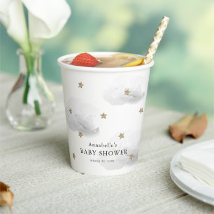 Twinkle Twinkle Little Star Grey Baby Shower Paper Cups