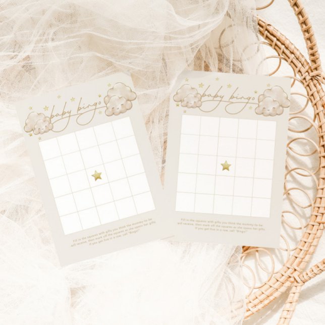 Twinkle Twinkle Little Star Ivory Baby Bingo Game (Creator Uploaded)