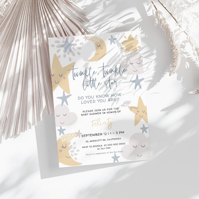 Twinkle Twinkle Little Star Nursery Baby Shower  Invitation (Creator Uploaded)