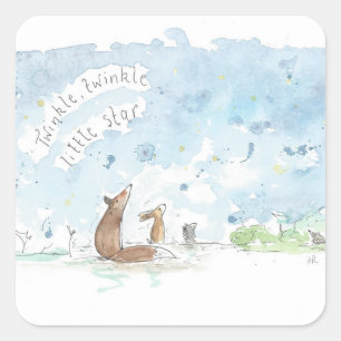 Twinkle twinkle Little Star Nursery Rhyme art Square Sticker