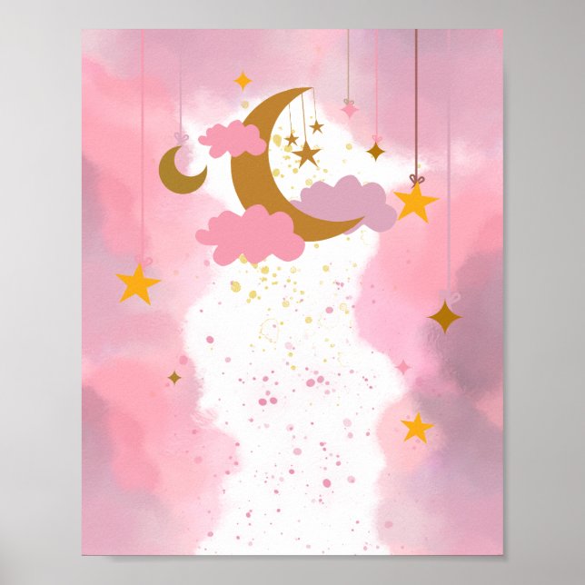 Twinkle Twinkle Little Star Pink Blank DIY Poster (Front)
