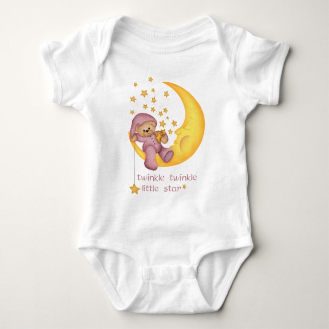 Twinkle Twinkle Little Star (pink) Infant Baby Bodysuit (Front)