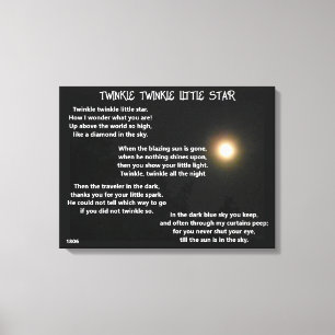 TWINKLE TWINKLE LITTLE STAR poem  Canvas Print