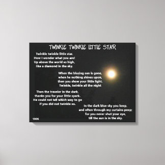 TWINKLE TWINKLE LITTLE STAR poem Canvas Print