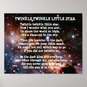 TWINKLE TWINKLE LITTLE STAR poem Poster