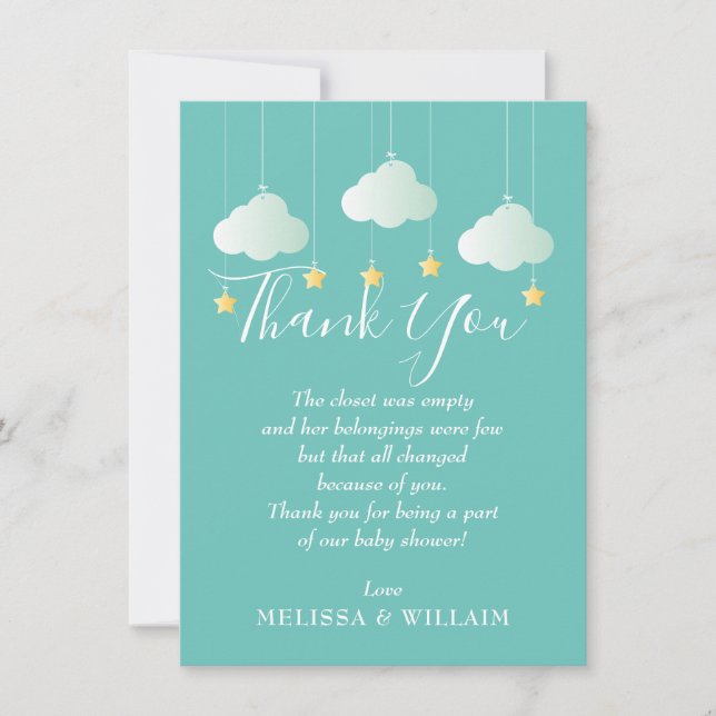 Twinkle Twinkle Little Star Poem Thank You Card (Front)