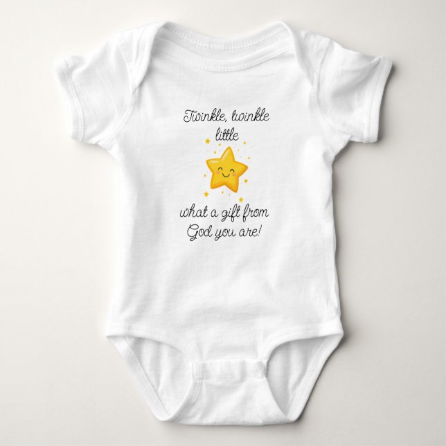 Twinkle Twinkle Little Star, Religious Baby Gift,  Bodysuit (Front)