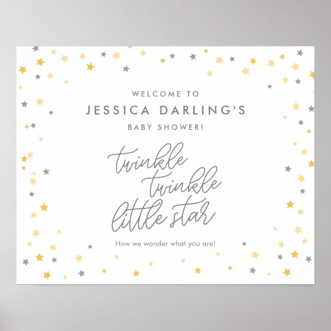 Twinkle Twinkle Little Star Shower Welcome Sign (Front)