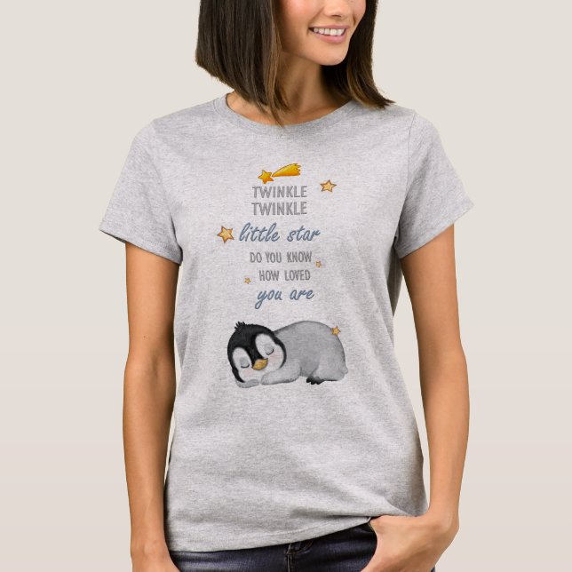 Twinkle, Twinkle Little Star Super Cute Penguin T-Shirt (Front)