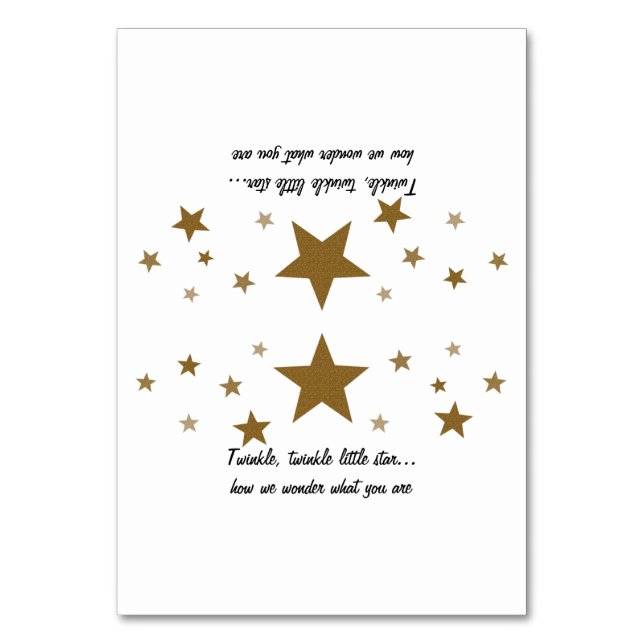 Twinkle Twinkle Little Star Tent Cards (Front)