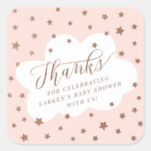 Twinkle twinkle little star thank you baby shower square sticker
