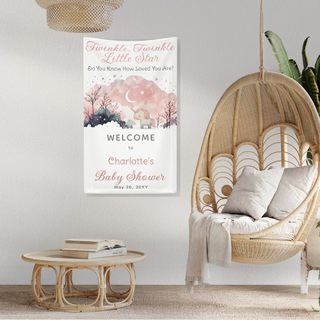 Twinkle Twinkle Little Star Unicorn Baby Shower Banner (Creator Uploaded)