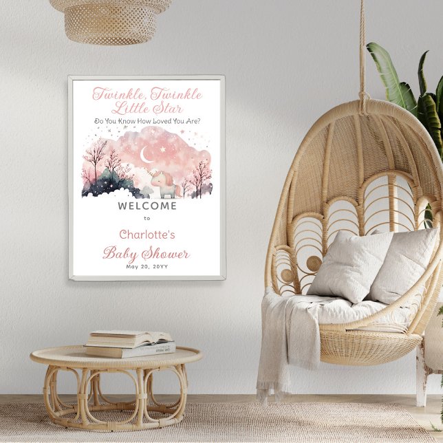 Twinkle Twinkle Little Star Unicorn Baby Shower Poster (Creator Uploaded)