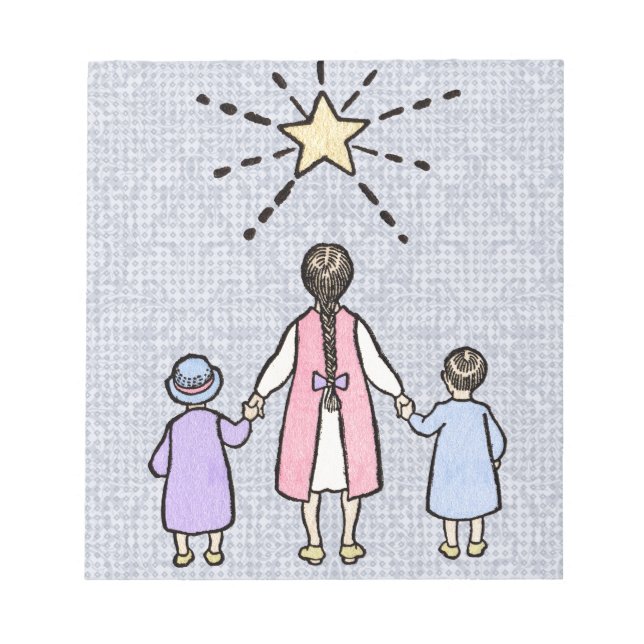 Twinkle Twinkle Little Star Vintage Nursery Rhyme Notepad (Front)