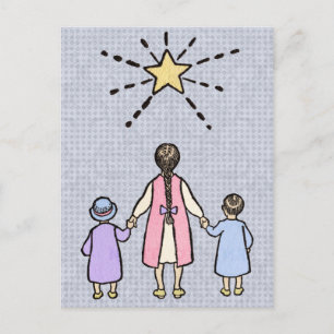 Twinkle Twinkle Little Star Vintage Nursery Rhyme Postcard