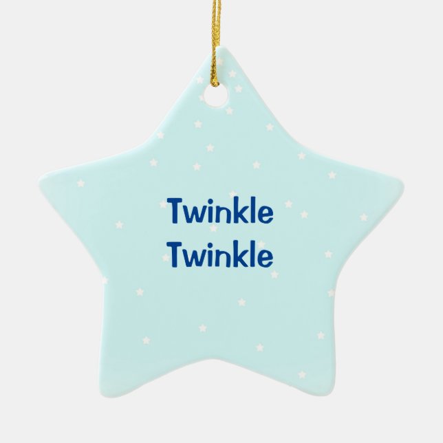 Twinkle Twinkle Little Star with Name Ceramic Orna Tree Decoration (Front)