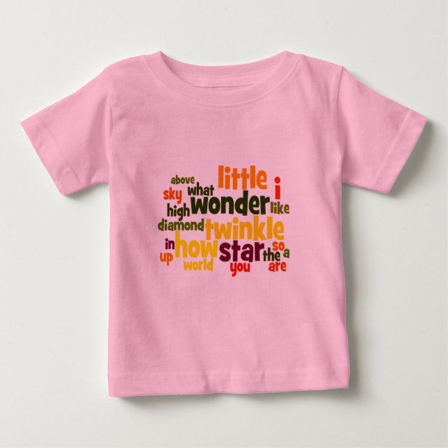 Twinkle Twinkle Little Star wordart infant t-shirt (Front)