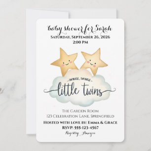 Twinkle, Twinkle Little Twins Baby Shower Invitati Invitation
