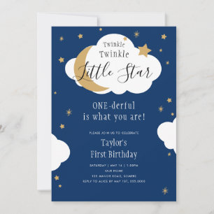 Twinkle Twinkle ONEderful Boy First Birthday Invitation